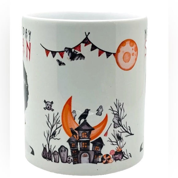 NOT TODAY SATAN Funny Halloween Spooky Coffee Cup/Mug 11oz White Multicolor NEW - Picture 5 of 10